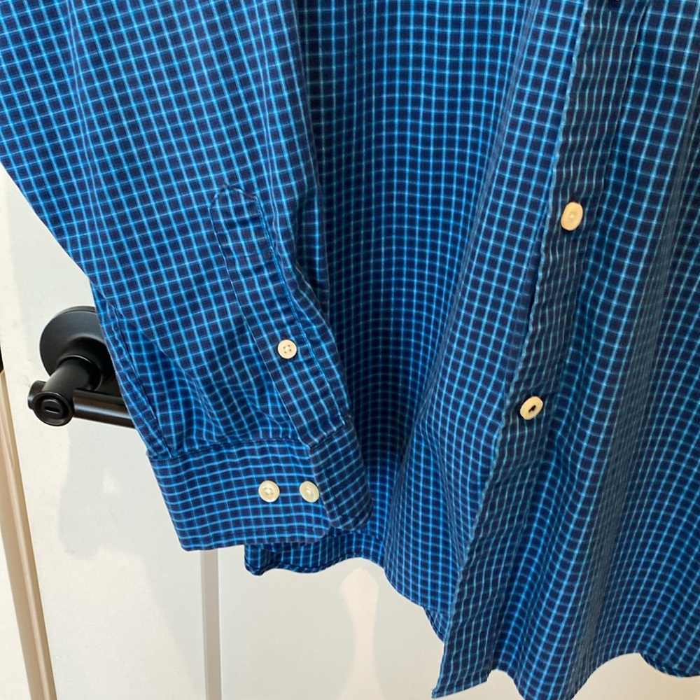 Nautica Men’s Long Sleeve Shirt.  XL Slim Fit. ‎ Wrinkle Free.  Blue Plaid - Picture 3 of 6